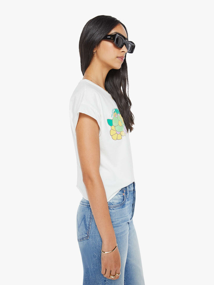 MOTHER The Keep On Rolling Pocket Tee - Flower Patch available at Barbara Katz