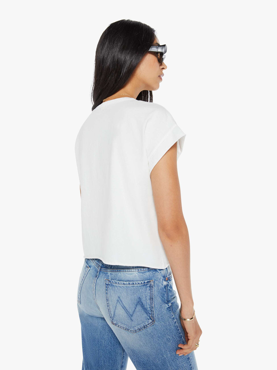 MOTHER The Keep On Rolling Pocket Tee - Flower Patch available at Barbara Katz