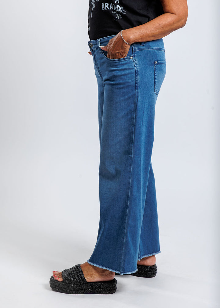 MAC Denim Dream Wide Crop Wonder Jeans available at Barbara Katz