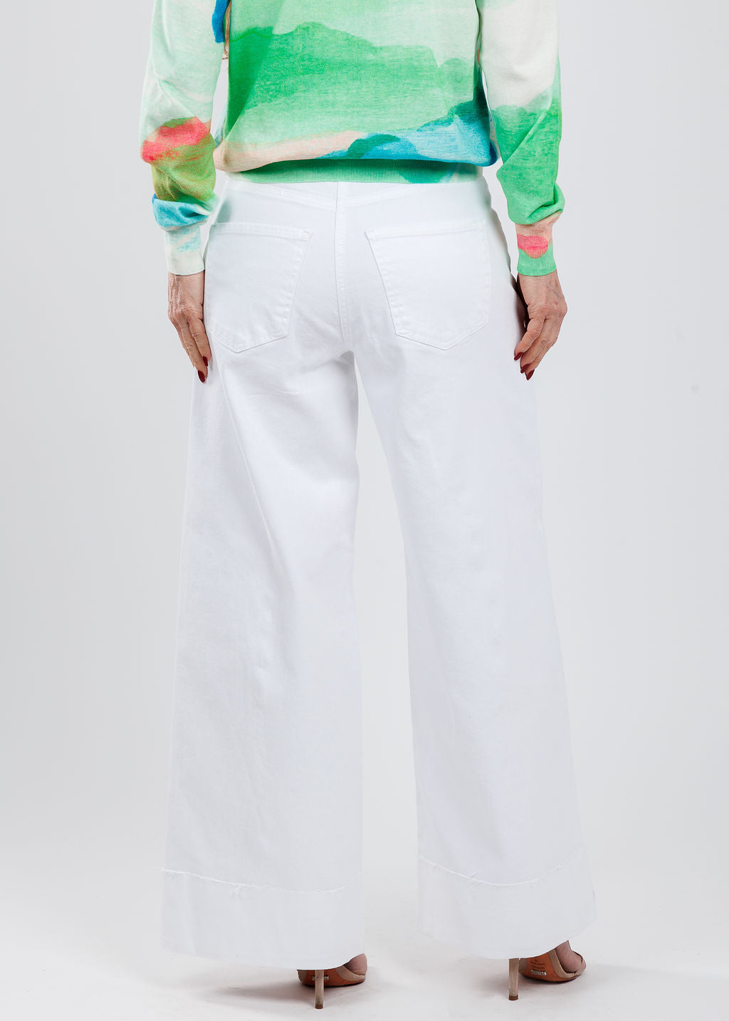MAC Denim Nevada Superwide Jeans in White available at Barbara Katz