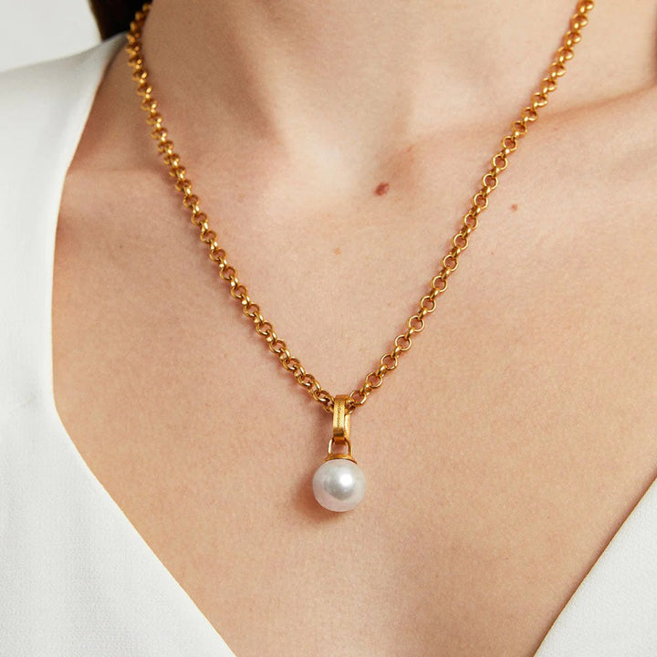 Manhattan Gemstone Pendant Small Pearl