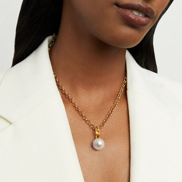 Manhattan Gemstone Pendant Small Pearl