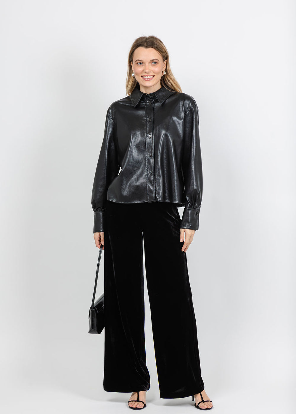 Marella Albata Vegan Leather Shaket in Black available at Barbara Katz