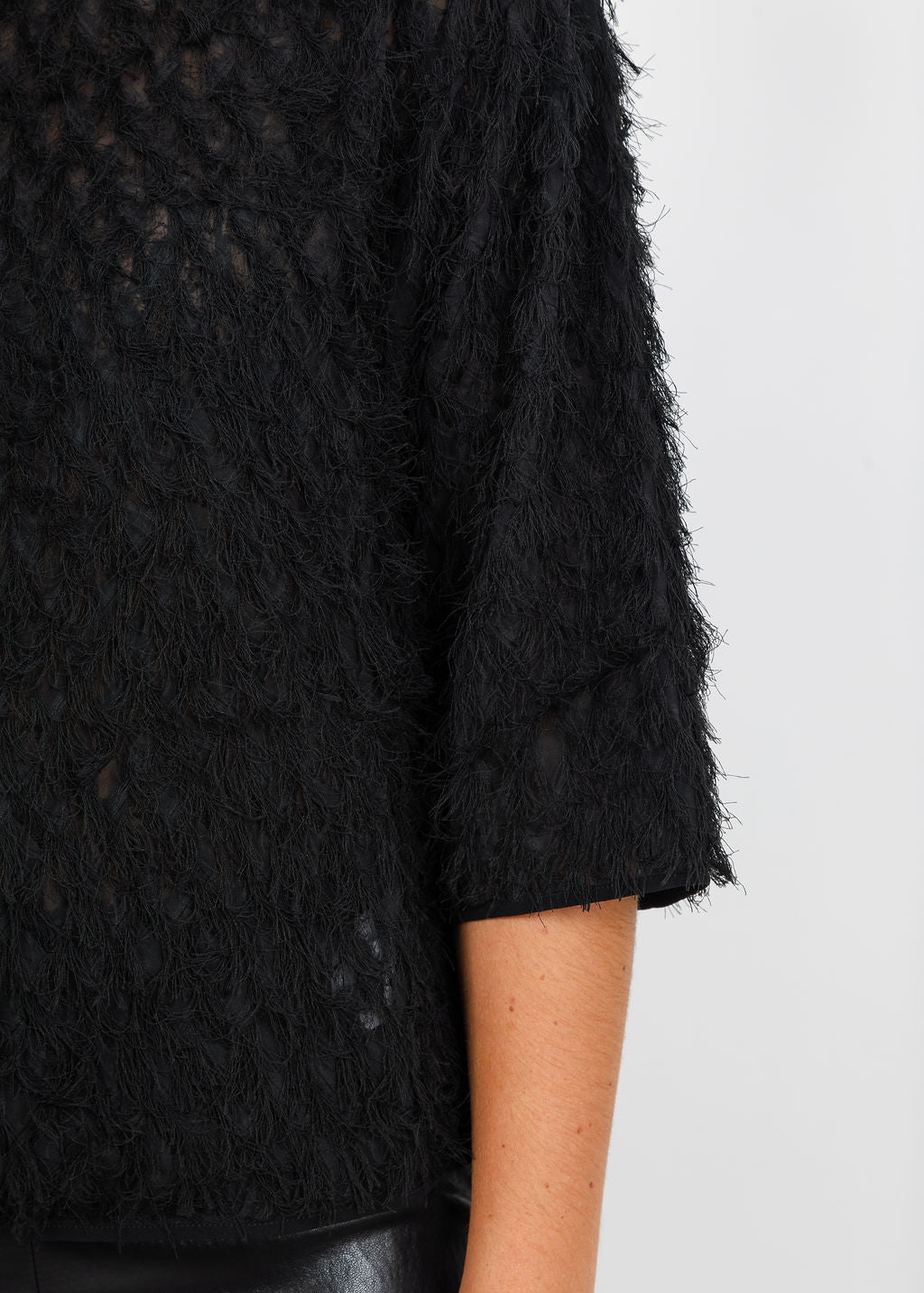 Marella Barca Textured Top in Black available at Barbara Katz
