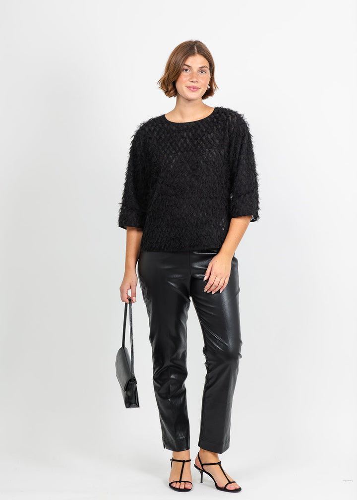 Marella Barca Textured Top in Black available at Barbara Katz