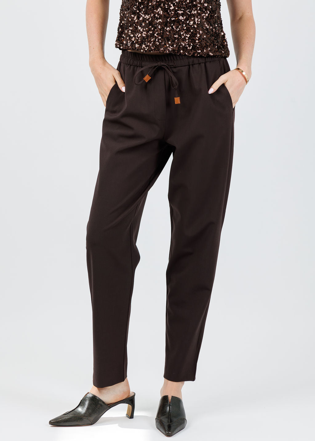 Marella Bruno Pants in Brown available at Barbara Katz