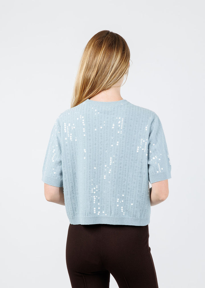 Marella Depend Sequin Tee in Water available at Barbara Katz