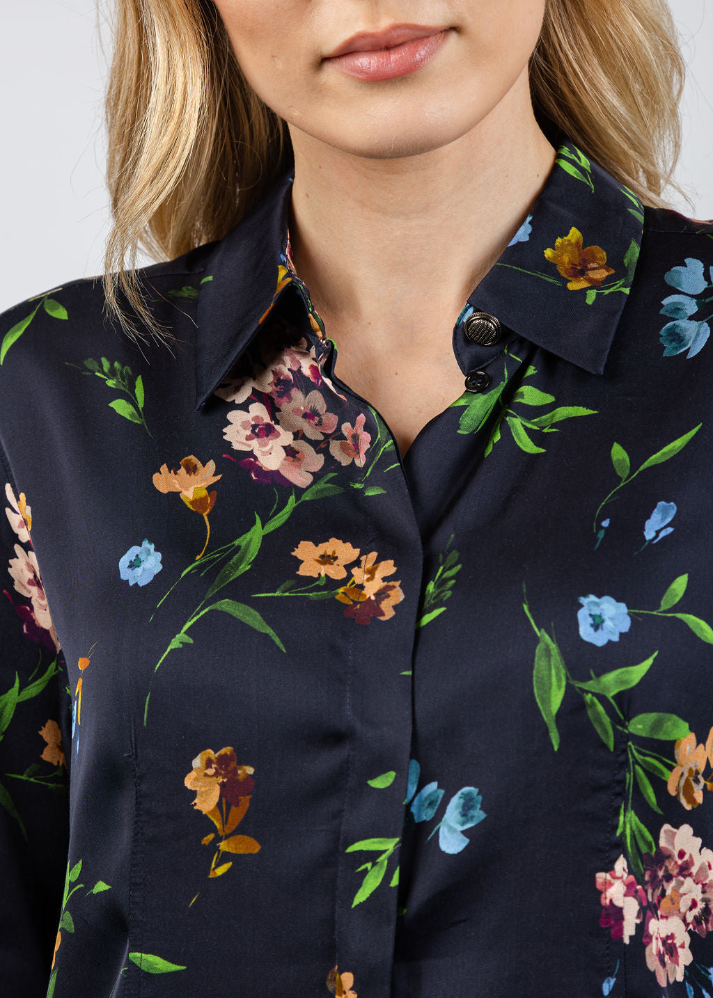 Marella Deriva Dress in Navy Floral available at Barbara Katz