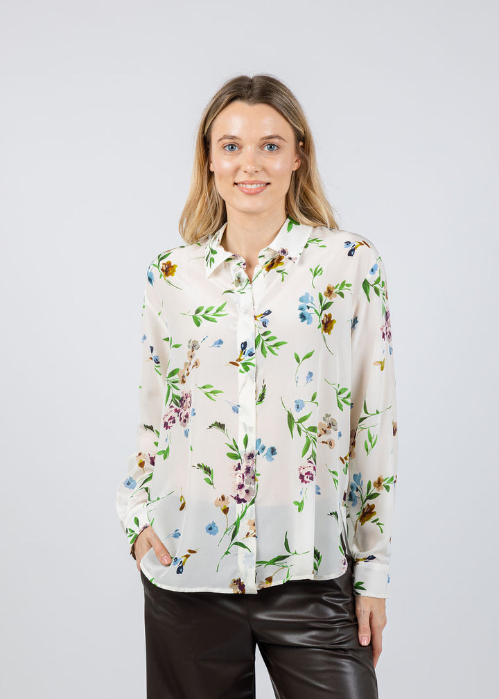 Marella Faretra Blouse in Cream Floral available at Barbara Katz