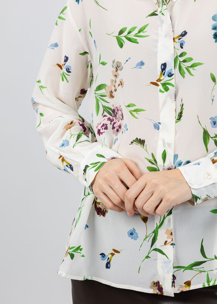 Marella Faretra Blouse in Cream Floral available at Barbara Katz