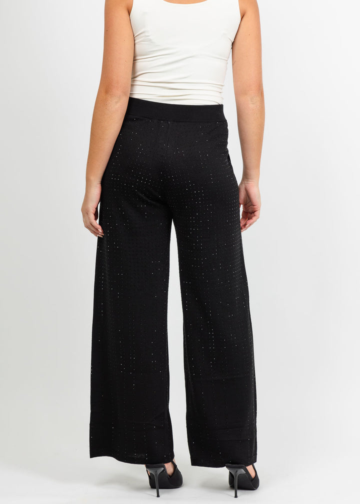 Marella Fiero Pull-On Sequin Pant in Black available at Barbara Katz