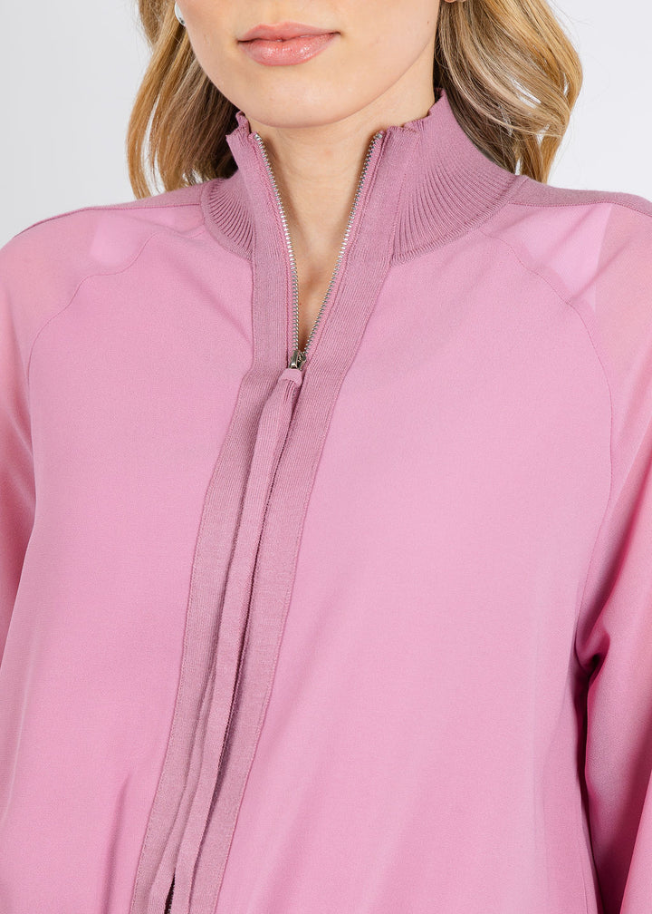 Marella Mllgufo Sporty Georgette Blouson Jacket in Hydrangea available at Barbara Katz