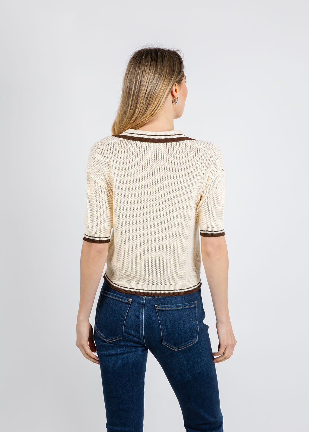 Marella Mslembi Polo Sweater in Wool White available at Barbara Katz