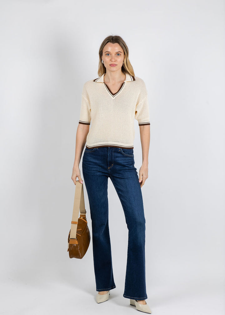 Marella Mslembi Polo Sweater in Wool White available at Barbara Katz