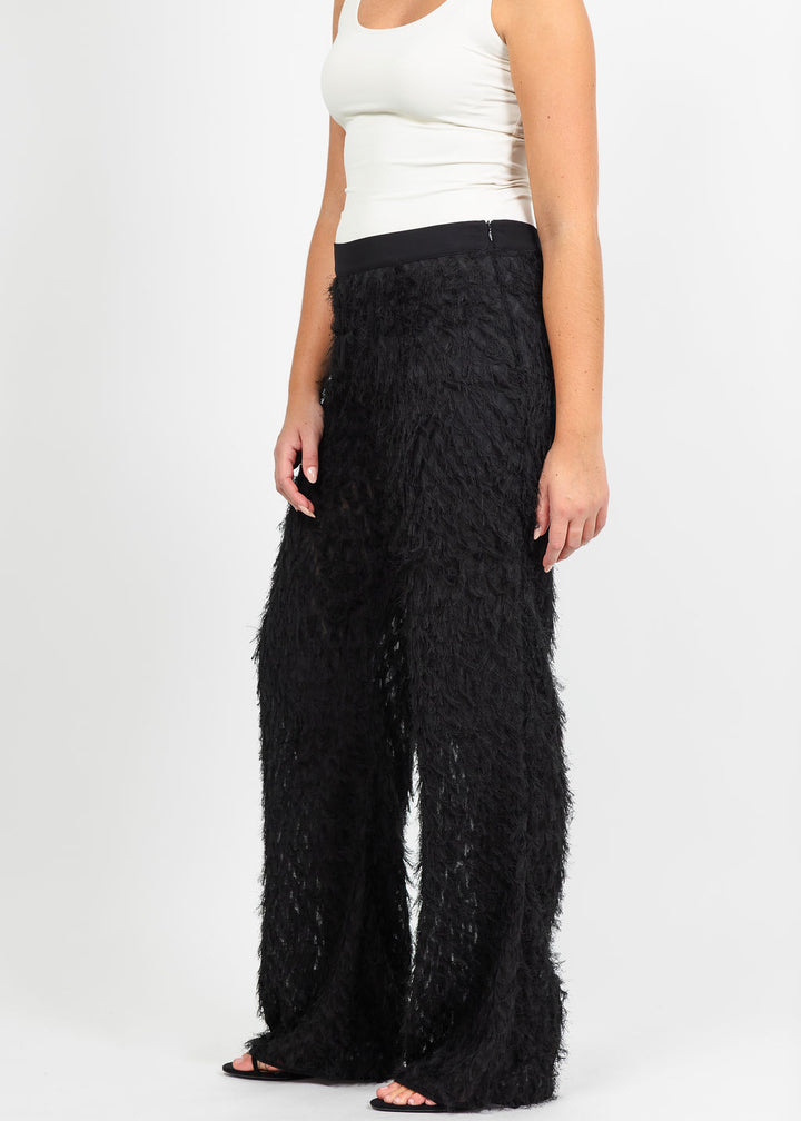Marella Nastro Textured Pull-On Pant in Black available at Barbara Katz