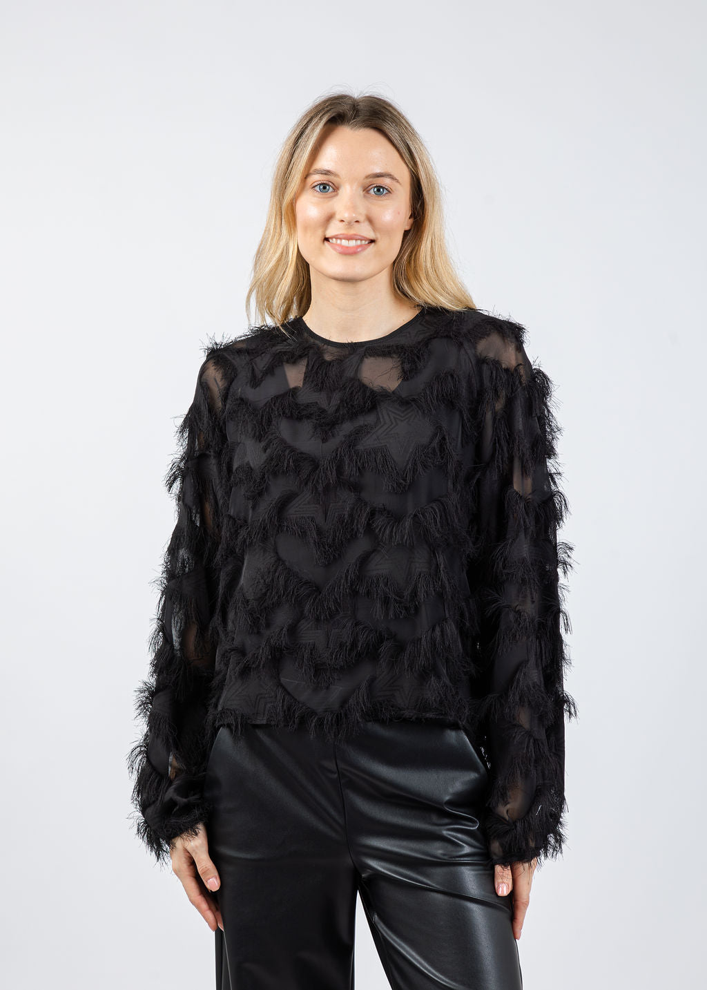 Marella Nomme Blouse in Black available at Barbara Katz