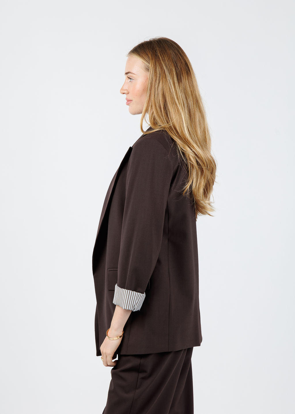 Marella Nova Stretch Blazer in Brown available at Barbara Katz