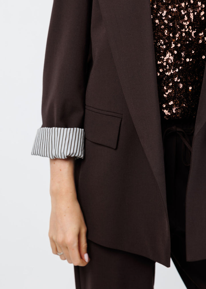 Marella Nova Stretch Blazer in Brown available at Barbara Katz