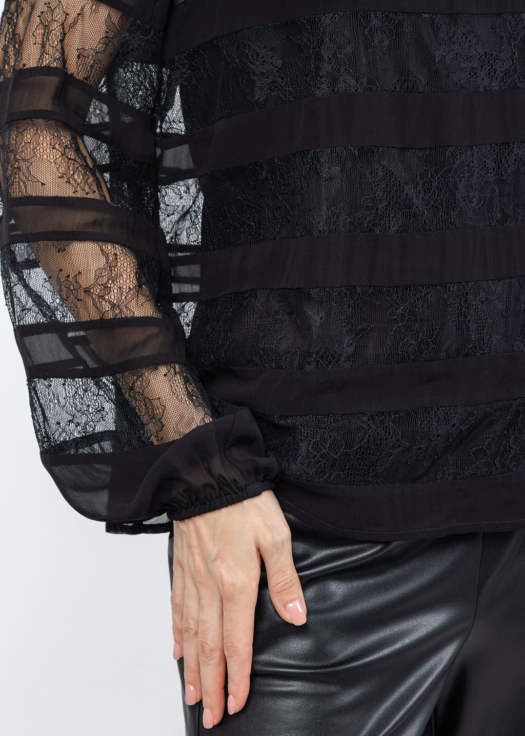 Marella Piquet Blouse in Black available at Barbara Katz