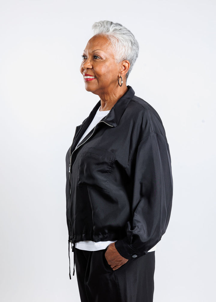 Marella Preside Long Sleeve Jacket in Black available at Barbara Katz