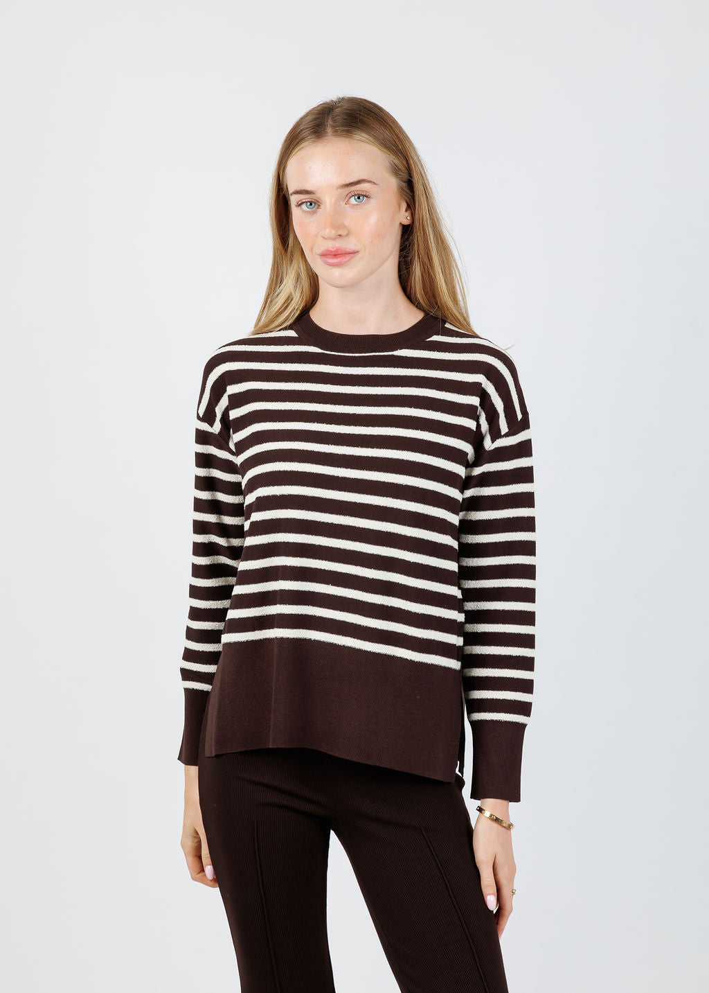 Marella Texas Stripe Sweater in Brown available at Barbara Katz