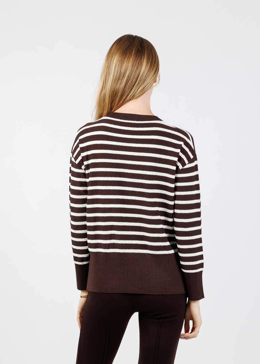Marella Texas Stripe Sweater in Brown available at Barbara Katz