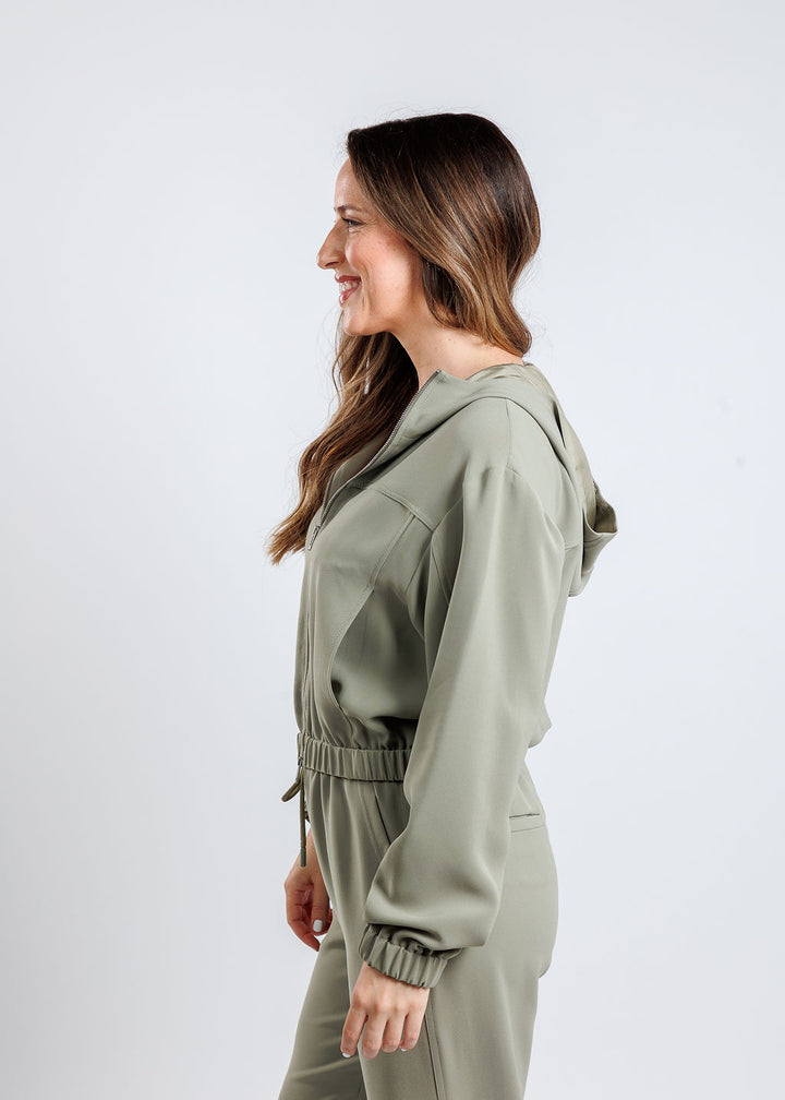 Marella Daria Zip Jacket in Green available at Barbara Katz