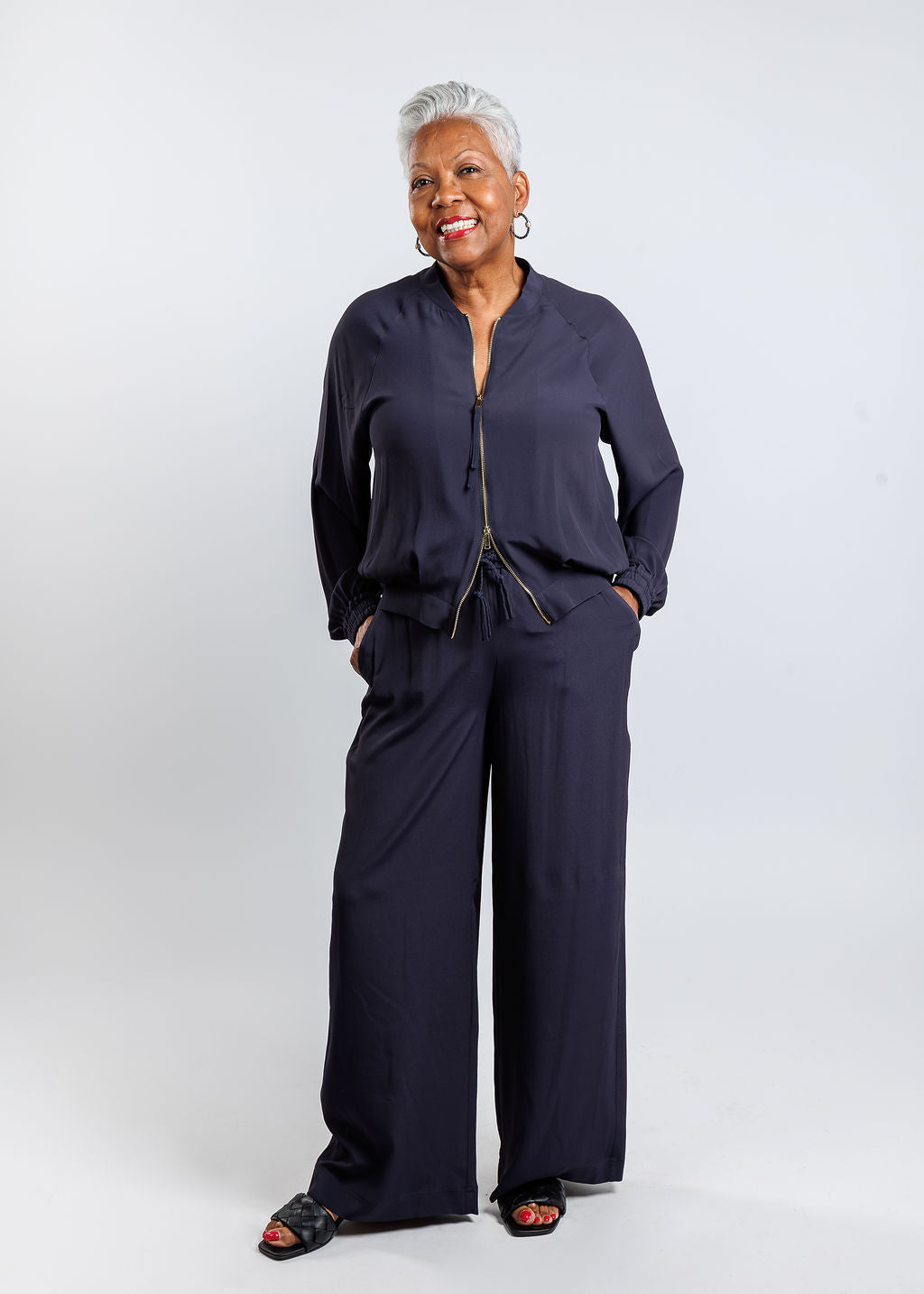 Marella Grinta Crepe Jacket - Navy – Barbara Katz