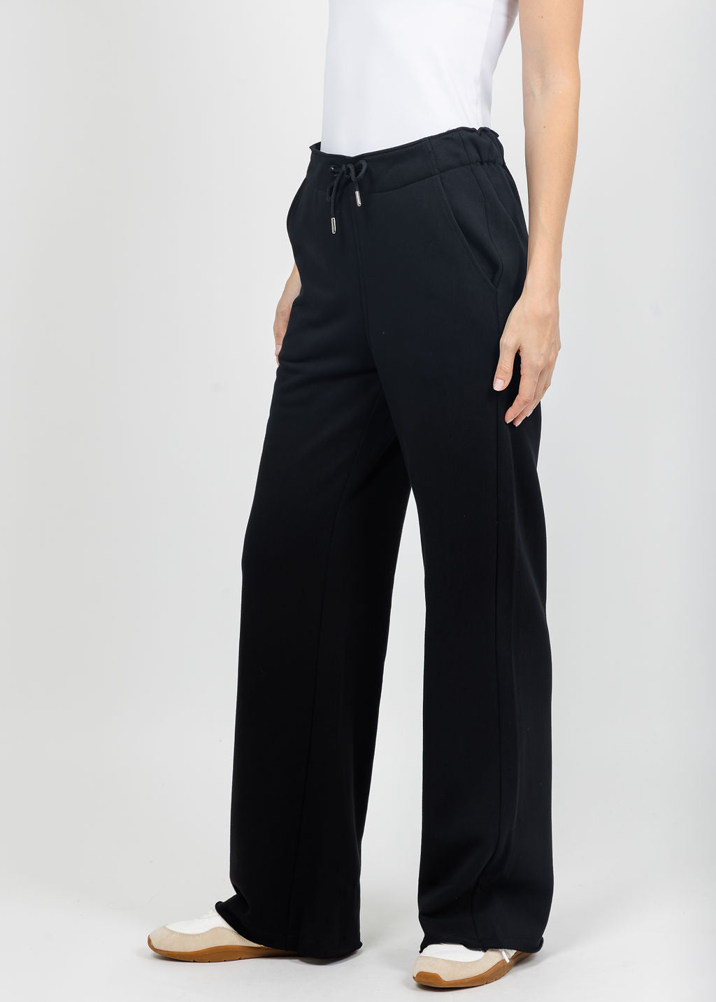 Margittes Sequin Trim Sweatpants in Black available at Barbara Katz