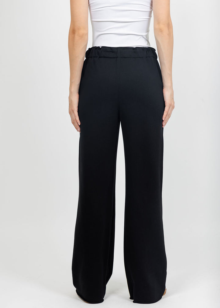 Margittes Sequin Trim Sweatpants in Black available at Barbara Katz