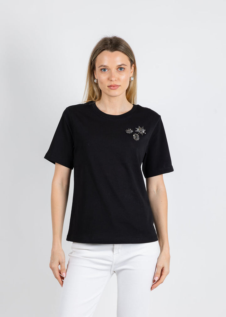 Flower Gem Tee - Black
