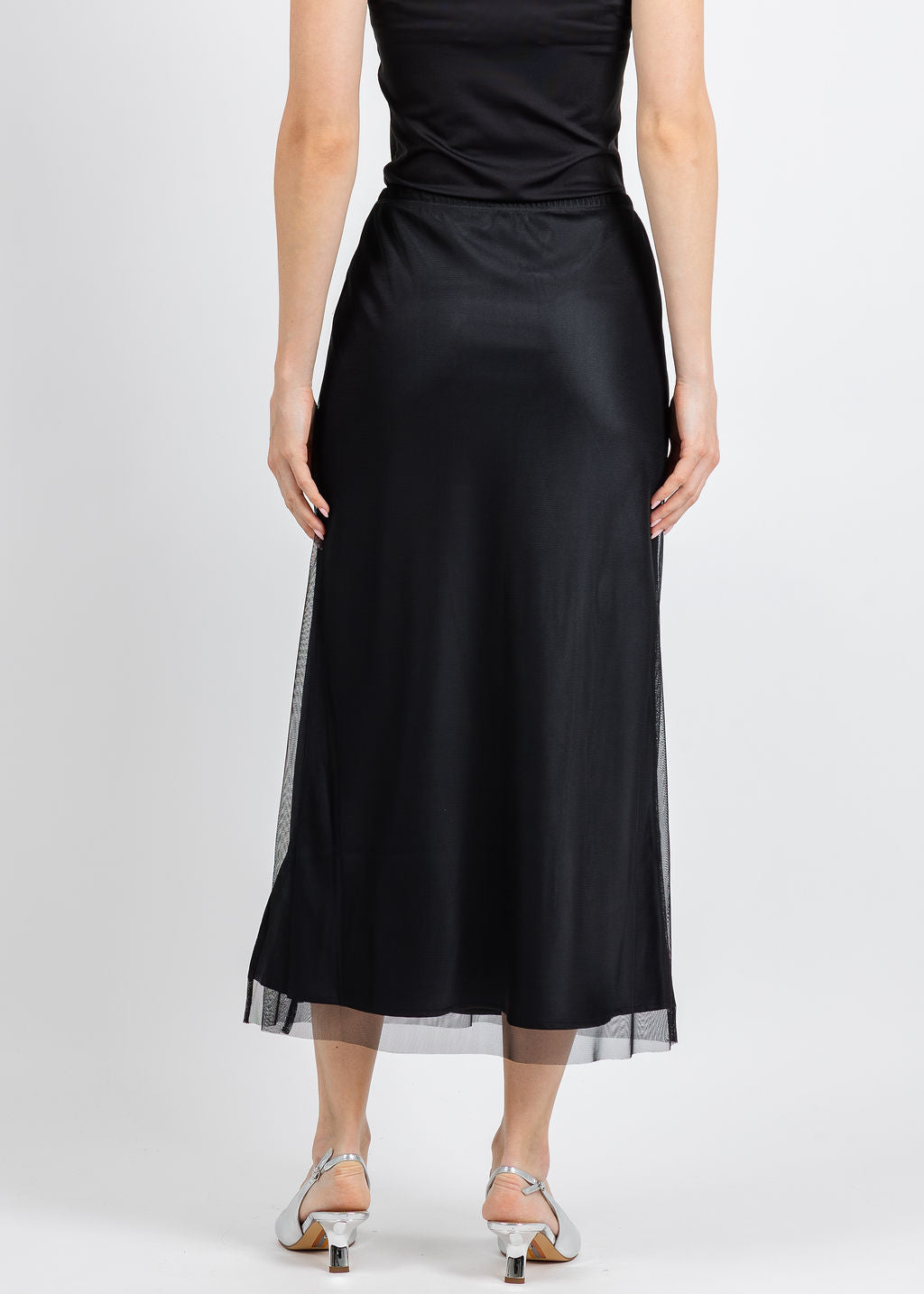 Margittes Melinda Tulle Skirt in Black available at Barbara Katz