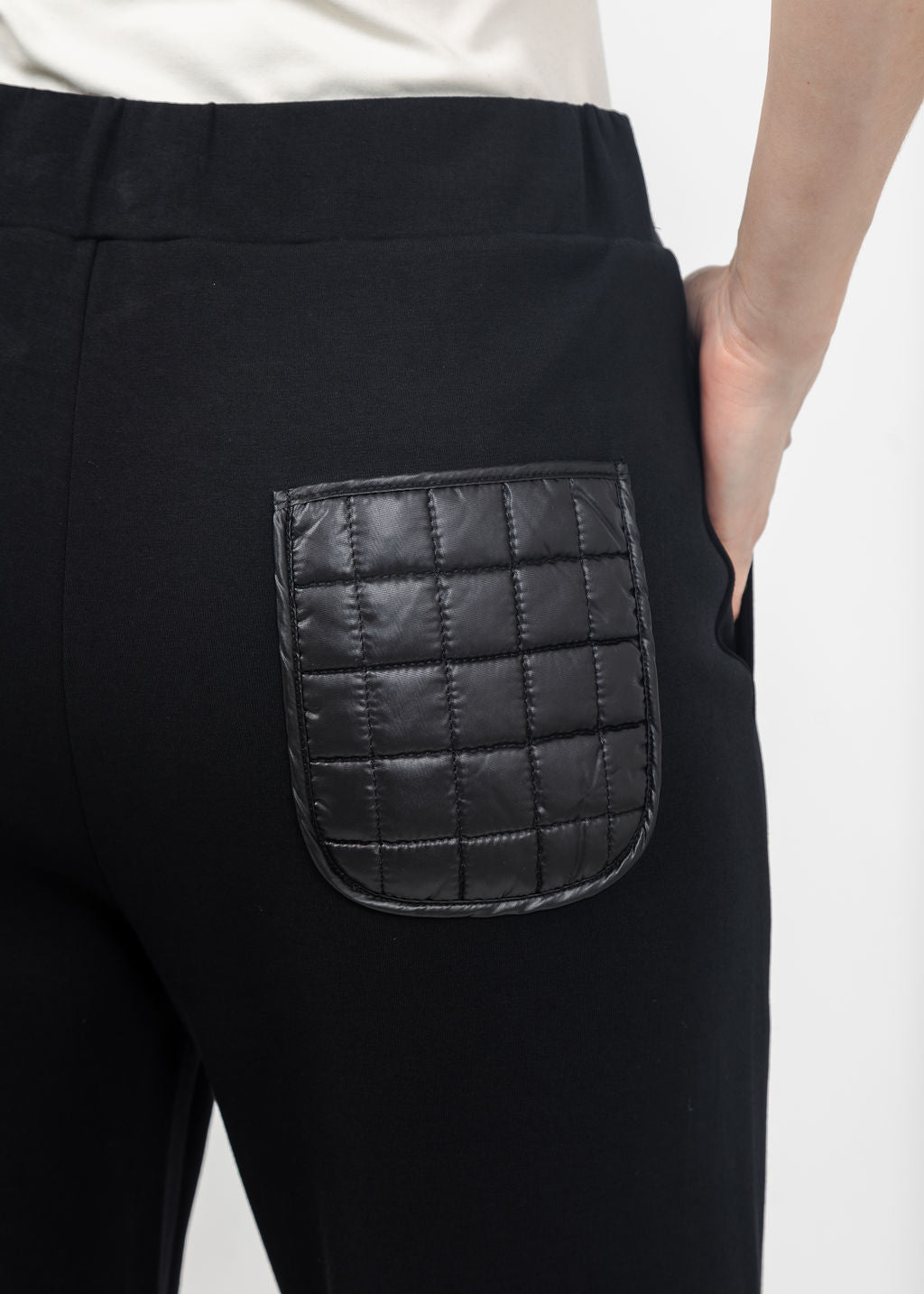 Margittes Nylon Pocket Sweatpant in Black available at Barbara Katz