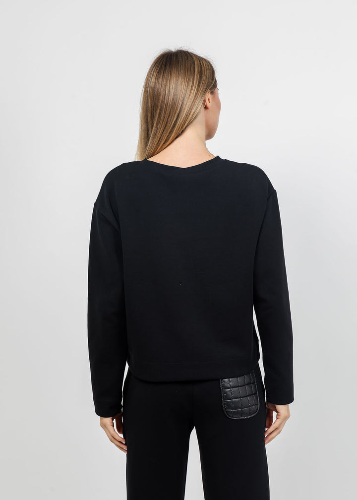 Margittes Nylon Pocket Sweatshirt in Black available at Barbara Katz