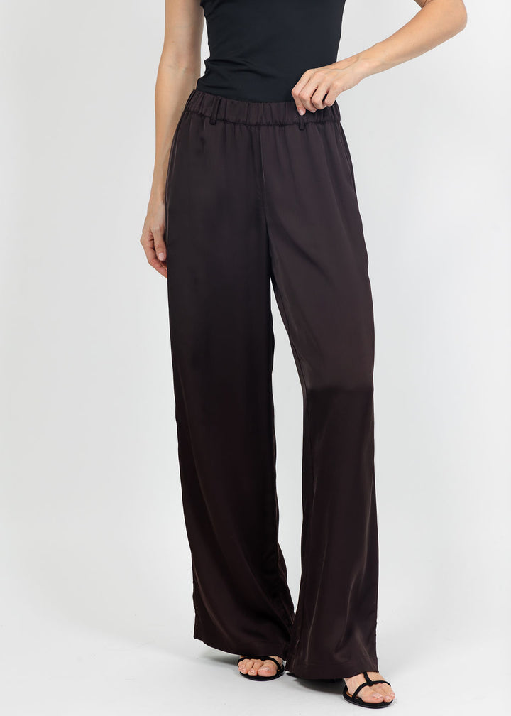 Margittes Satin Pants in Mocca available at Barbara Katz