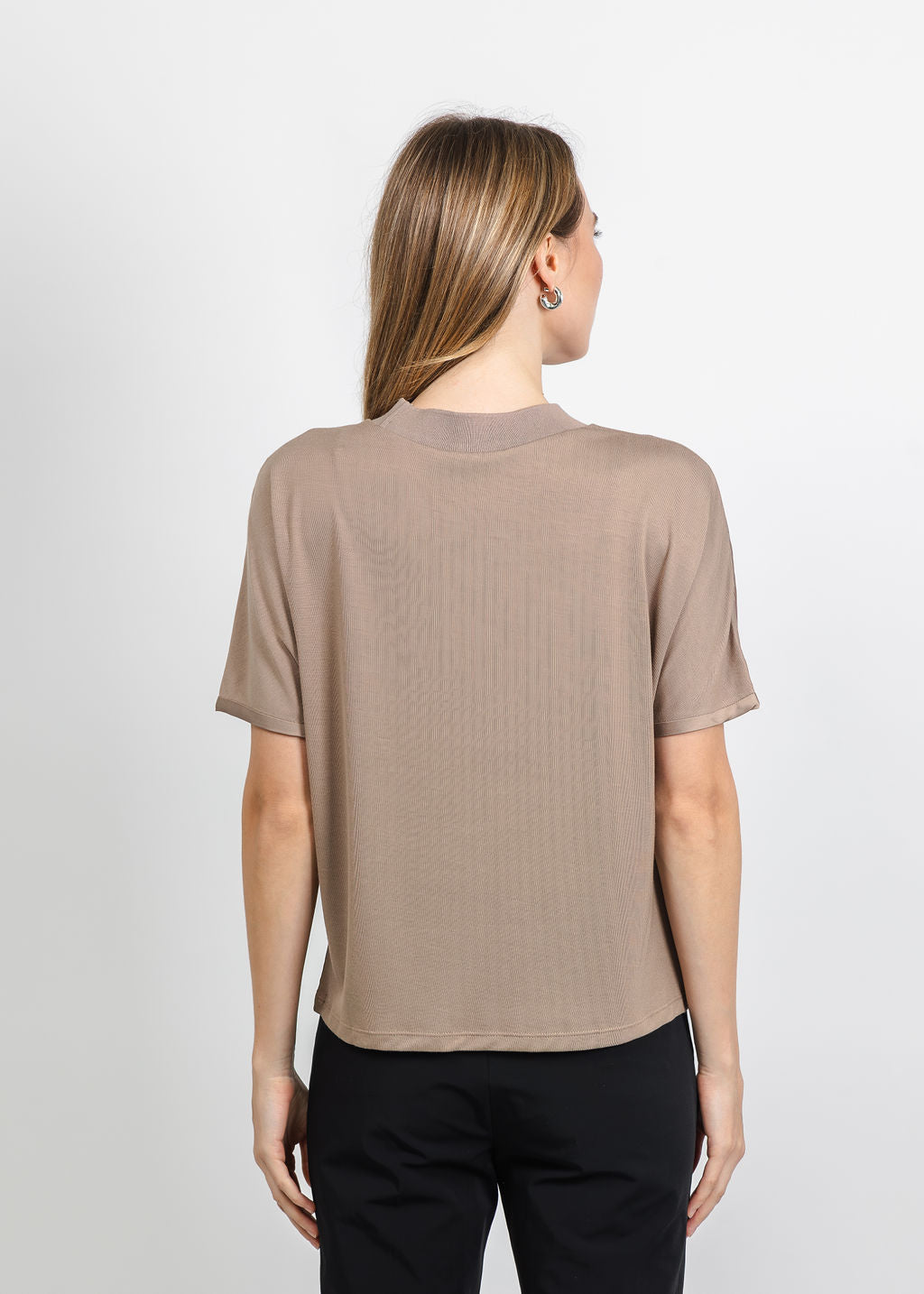 Margittes Satin Tee in Bison available at Barbara Katz