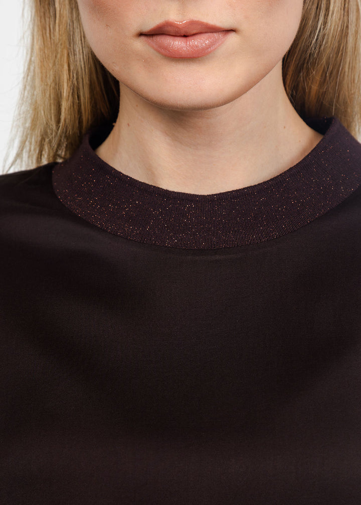 Margittes Satin Tee in Mocca available at Barbara Katz