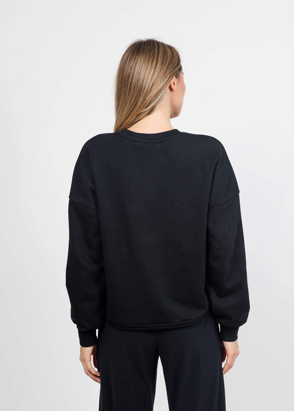 Margittes Sequin Dot Sweatshirt in Black available at Barbara Katz