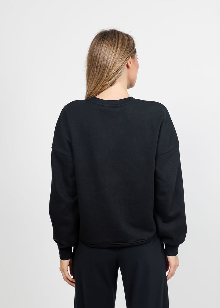 Margittes Sequin Dot Sweatshirt in Black available at Barbara Katz