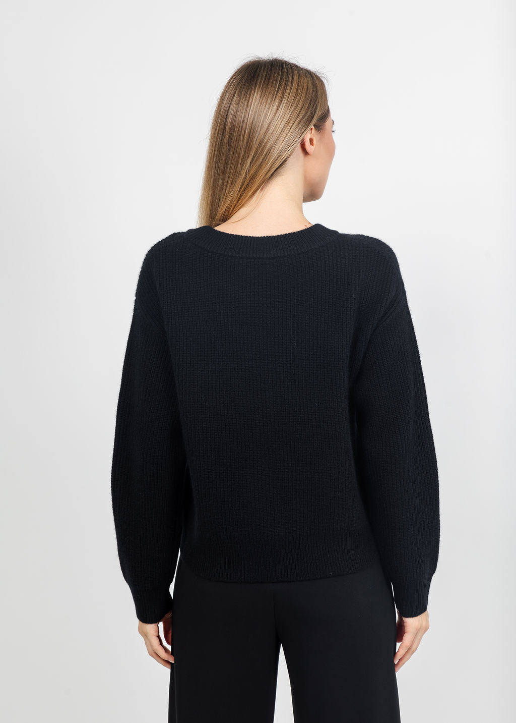 Margittes Sequin Pocket Sweater in Black available at Barbara Katz