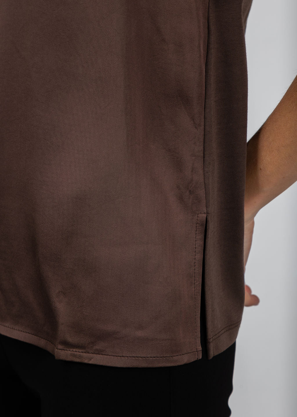 Margittes Short Sleeve Crew Neck Tee in Coconut available at Barbara Katz