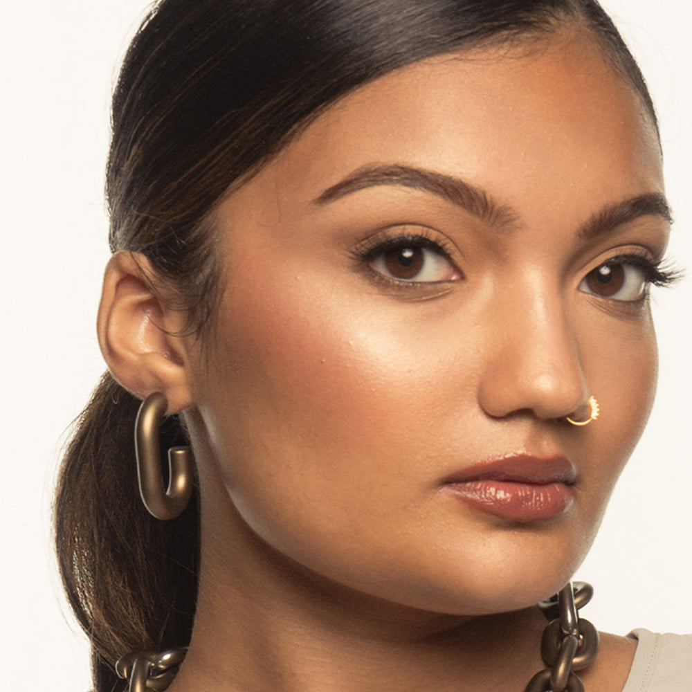 PONO Mini Barile Margo Earring in Brass available at Barbara Katz