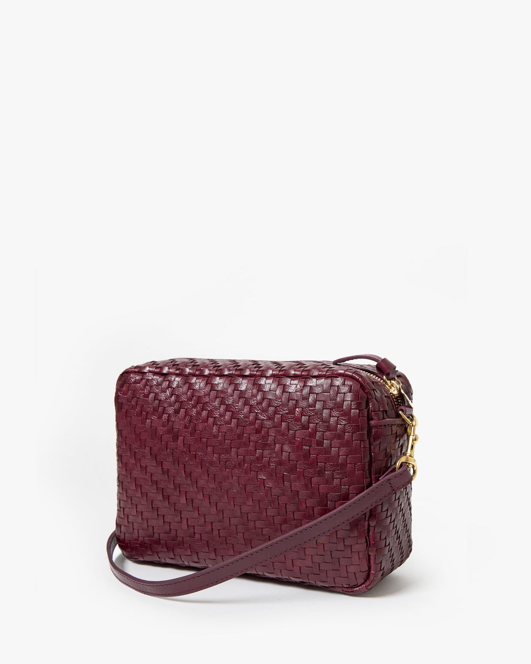 Care V Marisol Crossbody Bag in Cassis Woven Zig Zag available at Barbara Katz