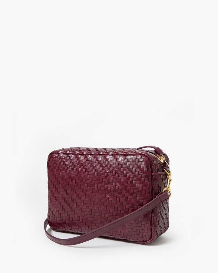 Care V Marisol Crossbody Bag in Cassis Woven Zig Zag available at Barbara Katz