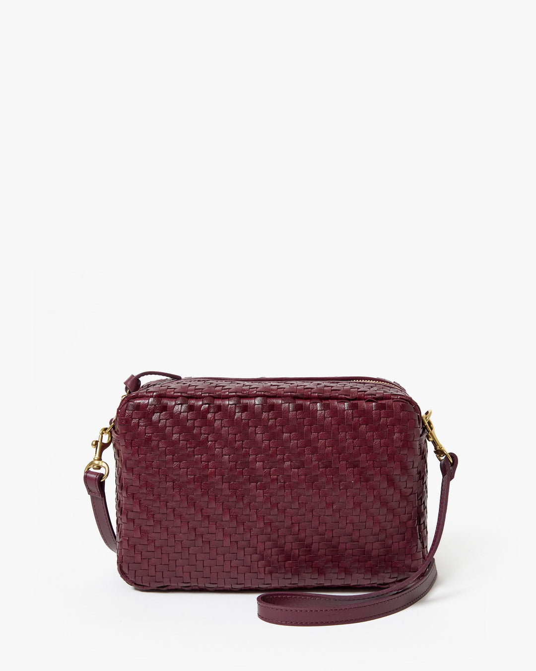 Care V Marisol Crossbody Bag in Cassis Woven Zig Zag available at Barbara Katz