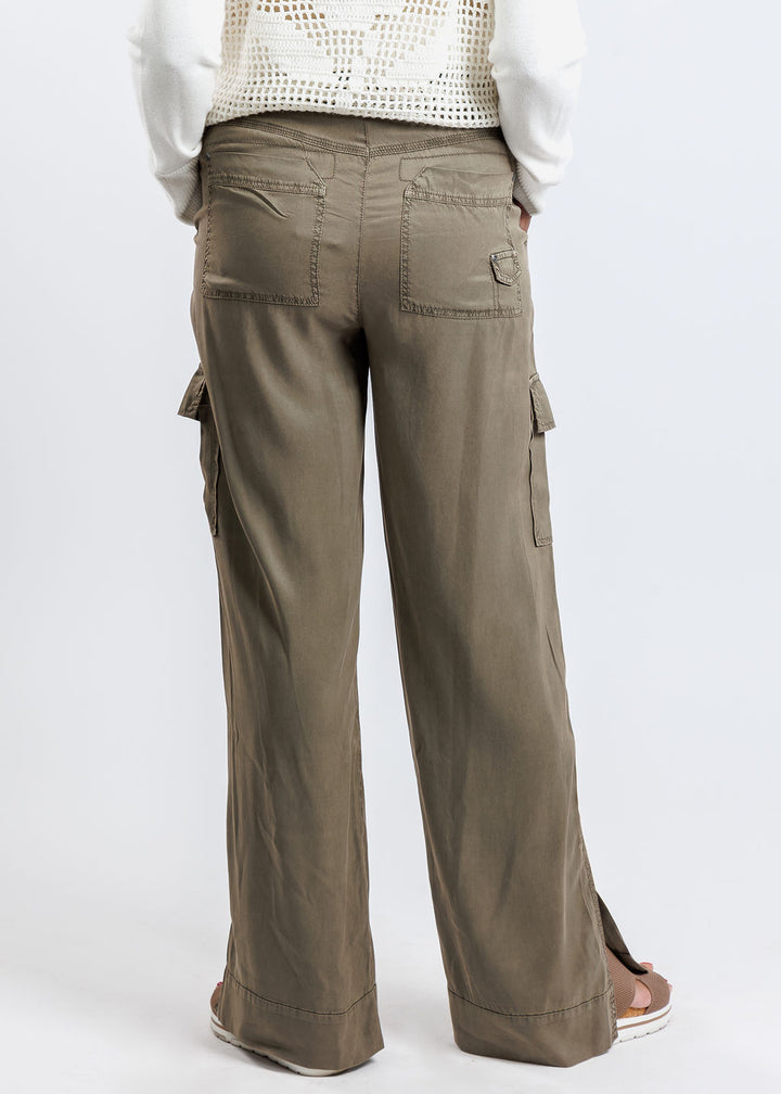 Marrakech Caracas Stretch Cupro Wide Leg Cargo Pants in Oak available at Barbara Katz
