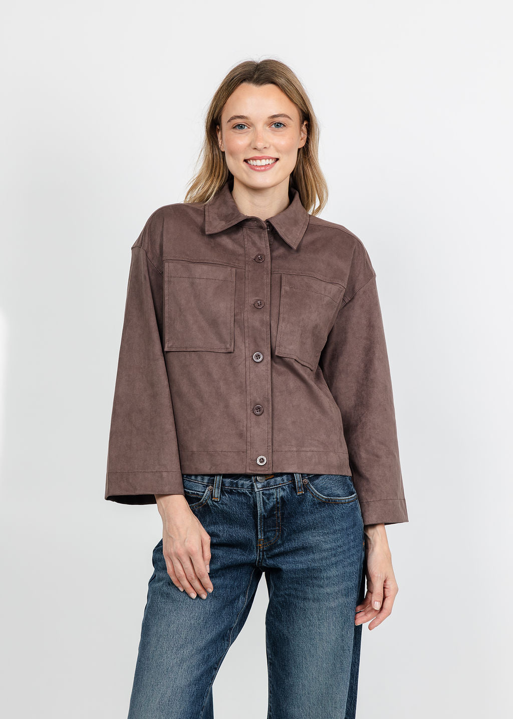 Marrakech Maple Faux Suede Camp Jacket - Iron available at Barbara Katz