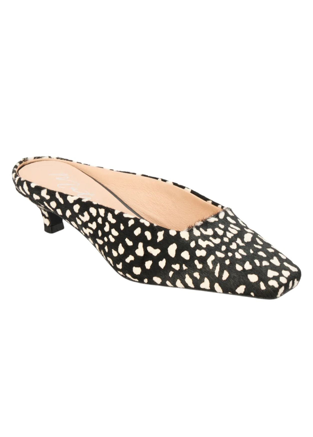 Matisse Classy Kitten Heeled Mule in Black multi available at Barbara Katz