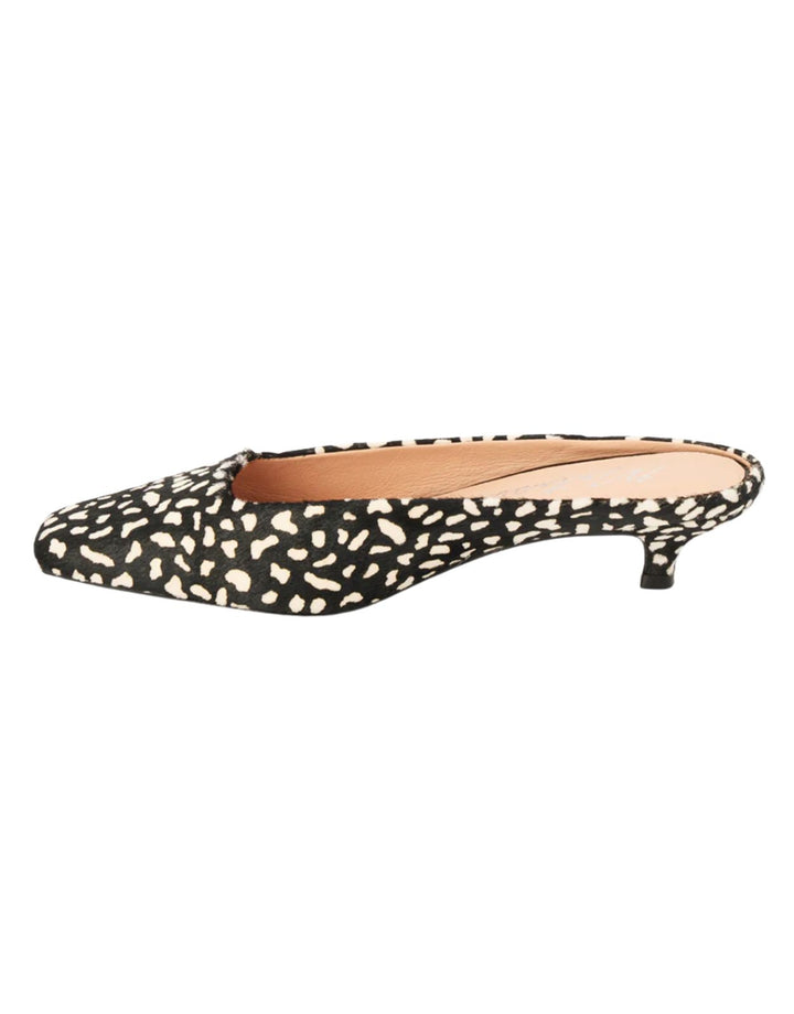 Matisse Classy Kitten Heeled Mule in Black multi available at Barbara Katz