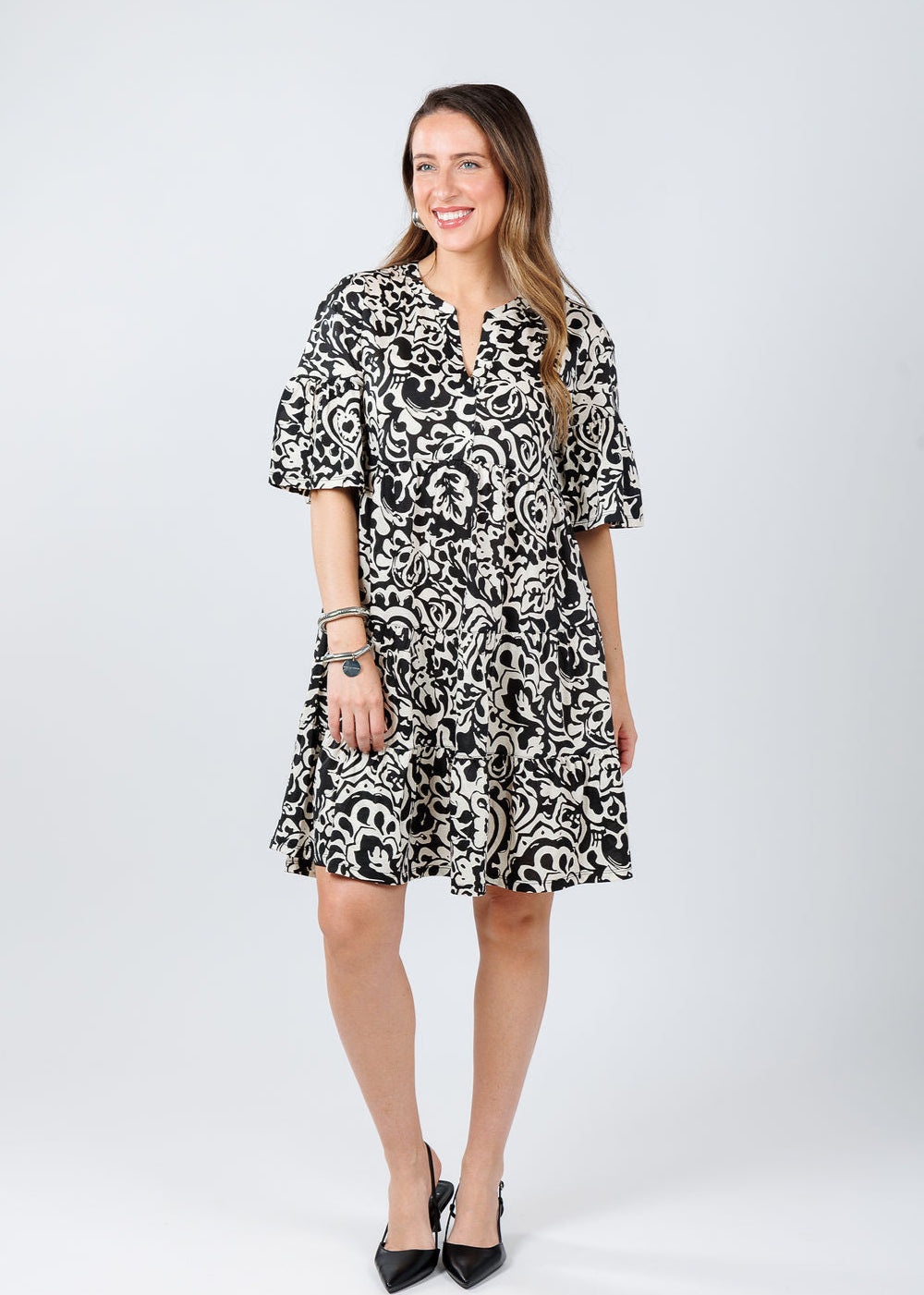 Max Mara Weekend Ely Jersey Dress in Black Batik available at Barbara Katz